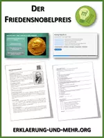 Vorschau - Arbeitsblätter - Der Friedensnobelpreis - Lückentext und Übungen - Deckblatt