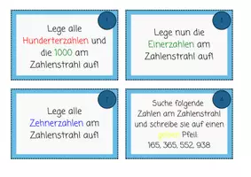 Vorschau - Spiele - Zahlenstrahl Legematerial - Orientierung im Zahlenraum 1000 - Seite 1