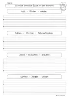Vorschau - Arbeitsblätter - Sätze aus Wörter bilden, Winter, Weihnachten, Satzbildung - Seite 1
