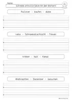 Vorschau - Arbeitsblätter - Sätze aus Wörter bilden, Winter, Weihnachten, Satzbildung - Seite 2