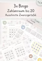 Vorschau - Stationenlernen - Zahlenraum bis 20, 3x Bingo: Ausschnitte Zwanzigertafel, Förderung Zahlvorstellung - Deckblatt