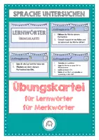Vorschau - Aufgabenkarten - Lernwörter- Übungskartei mit Auftragskarten - Deckblatt