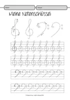 Vorschau - Arbeitsblätter - Musik: Arbeitsblätter zur Notenlehre mit Schreiblinien und Notenschlüsseln - Seite 1