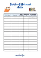 anteprima - Programmi scolastici / Materiali per docenti - Registro biblioteca di classe - Pagina di copertina