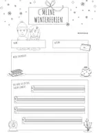 Vorschau - Mal- und Bastelvorlagen - Schreibanlass Winterferien – kreatives Schreiben – Lineatur 1. Klasse - Seite 1
