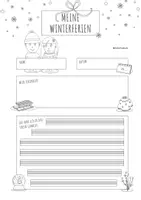 Vorschau - Arbeitsblätter - Schreibanlass Winterferien – kreatives Schreiben – Lineatur 2. Klasse - Seite 1