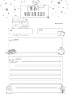 Vorschau - Mal- und Bastelvorlagen - Materialpaket – Schreibanlass Winterferien – kreatives Schreiben – Lineaturen Klasse 1–4 - Seite 1