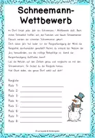 Vorschau - Stundenentwürfe - Lesespaziergang Schneemann-Wettbewerb - direkt einsetzbar - Seite 3