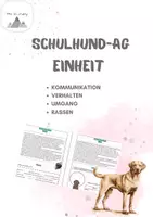 Vorschau - Arbeitsblätter - Einheit Schulhund-AG / Hunde - Deckblatt