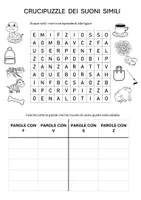 anteprima - Esercizi - Crucipuzzle dei suoni simili - Pagina 1