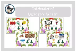 Vorschau - Bildkarten - dicke rote Kerzen - Tafelmaterial mit Geniallylink - Deckblatt