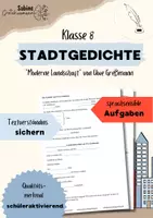 Vorschau - Arbeitsblätter - Sprachsensibler Unterricht Stadtgedicht Greßmann ab Kl. 8 - Deckblatt