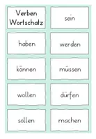 Vorschau - Aufgabenkarten - Verben Wortkarten - Häufigste Wörter - Seite 1