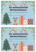 Vorschau - Arbeitsblätter - Materialpaket - Weihnachtliches Rechenfrühstück (Klasse 1-4) - Deckblatt