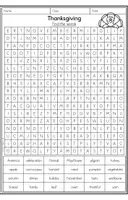 Vista previa - Hojas de trabajo - Thanksgiving Word Search - página 1