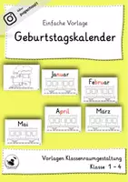 Vorschau - Mal- und Bastelvorlagen - Geburtstagskalender - Geburtstagszug Klassenraumgestaltung - Deckblatt
