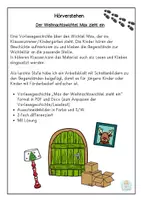 Vorschau - Mal- und Bastelvorlagen - Hörtext Hörübung Der Weihnachtswichtel zieht ein, Hörverstehen oder Leseverstehen Weihnachten - Seite 1