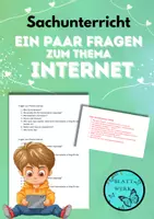 Vorschau - Arbeitsblätter - Fragen zum Thema Internet mit Lösungen - Deckblatt