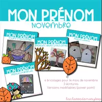 Aperçu - Jeux - Prénom Bricolages - Novembre - Page de couverture