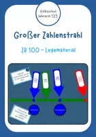 Vorschau - Präsentationen/Tafelbilder - Zahlenstrahl Legematerial: Orientierung im Zahlenraum 100 - Deckblatt