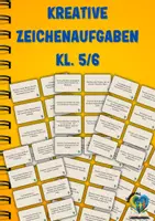 Vorschau - Aufgabenkarten - Kreative Zeichenaufgaben für die Klassen 5 und 6 - Deckblatt