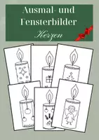 Vorschau - Mal- und Bastelvorlagen - Ausmal- und Fensterbilder Kerzen, zum basteln und ausmalen - Deckblatt
