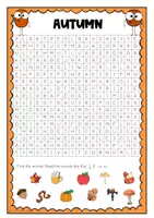 Vorschau - Arbeitsblätter - Suchsel - Wortfeld Autumn / Fall - Seite 1