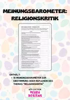 Vorschau - Arbeitsblätter - Meinungsbarometer: Religionskritik - Deckblatt