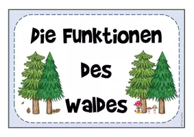 Vorschau - Arbeitsblätter - Der Wald - Funktionen des Waldes Aushang mit Hefteintrag - Seite 1