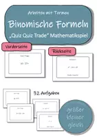 Vorschau - Spiele - Binomische Formeln - Quiz Quiz Trade (Mathematikspiel) - Deckblatt