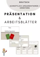 Vorschau - Arbeitsblätter - Präsentation: Schriftlich Argumentieren; inkl. Arbeitsblätter - Deckblatt