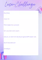 Vorschau - Arbeitsblätter - Lese-Challenge: Lesen zur Gewohnheit machen! - Seite 1
