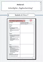 Vorschau - Arbeitsblätter - Schreibplan: Tagebucheintrag - Deckblatt