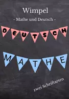 Vorschau - Poster - Wimpelkette für Deutsch und Mathe - zwei Schriftarten! - Deckblatt