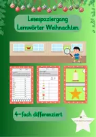 Vorschau - Arbeitsblätter - Lesespaziergang Weihnachten - Bilder, Ganzwörter, Sätze - Fördermaterial - Deckblatt