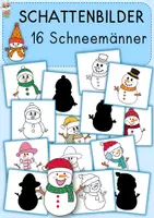 Vorschau - Fördermaterial/Inklusion - Schattenbilder Winter, Schneemänner, differenziert - Deckblatt