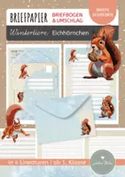 Vorschau - Arbeitsblätter - 5 x Briefpapier "Wintertiere" (4 Lineaturen) - Seite 1