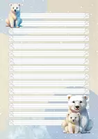 Vorschau - Arbeitsblätter - Briefpapier Wintertiere "Eisbären" (4 Lineaturen) - Seite 2