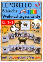 Vorschau - Mal- und Bastelvorlagen - Biblische Weihnachtsgeschichte Religion Kl. 1-2 LEPORELLO - Deckblatt