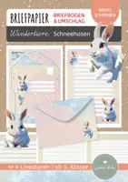 Vorschau - Arbeitsblätter - Briefpapier Wintertiere "Schneehasen" (4 Lineaturen) - Deckblatt