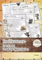 Vorschau - Arbeitsblätter - Halloween Satzkartei: Deutsch gesamt - Klasse 5/6 - Deckblatt