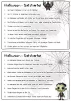 Vorschau - Arbeitsblätter - Halloween Satzkartei: Deutsch gesamt - Klasse 5/6 - Seite 3