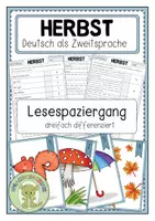 Vorschau - Fördermaterial/Inklusion - HERBST Lesespaziergang - Deckblatt