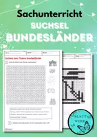 Vorschau - Arbeitsblätter - Suchsel zu den Bundesländern, Deutschland, Sachunterricht - Deckblatt