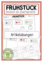 Vorschau - Arbeitsblätter - FRÜHSTÜCK Artikelübung - Deckblatt