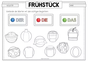 Vorschau - Arbeitsblätter - FRÜHSTÜCK Artikelübung - Seite 2