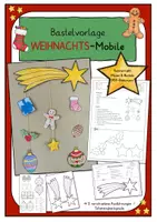 Vorschau - Mal- und Bastelvorlagen - Bastelvorlage Weihnachts-Mobile / Malvorlage Weihnachten - Deckblatt