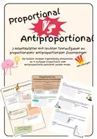 Vorschau - Arbeitsblätter - Proportionale vs Antiproportionale Zuordnungen AB - Deckblatt