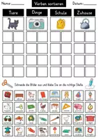 Vorschau - Arbeitsblätter - Verben sortieren | Wortarten | Tafelmaterial + Arbeitsblätter | Grammatik | Deutsch 2. Klasse - Seite 1