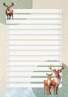 Vorschau - Arbeitsblätter - Briefpapier Wintertiere "Rentiere" (4 Lineaturen) - Seite 2
